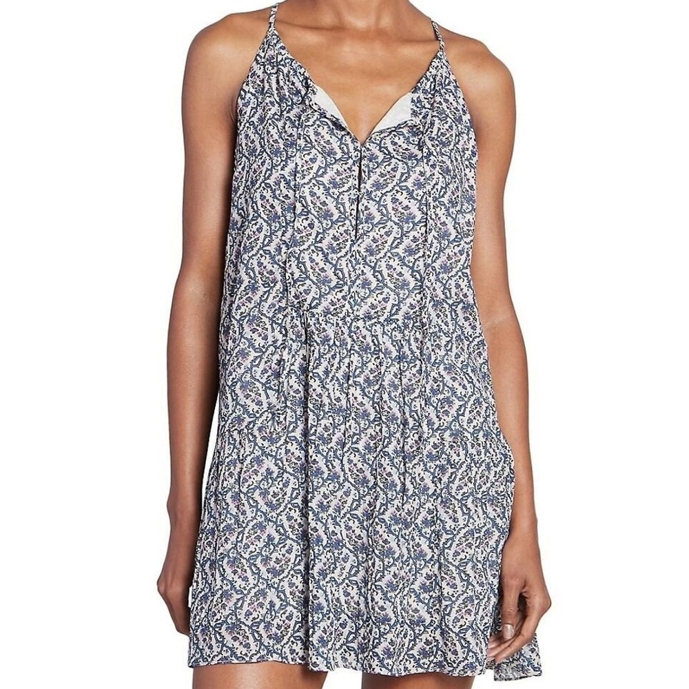 Nwt Isabel Marant Women's Kayne Paisley-Print Swing Dress Sz 10 Blue Lightweight